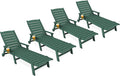 KINGYES HDPE Lounge Chair Outdoor Set of 4, Patio Chaise Lounge Recliner by KINGYES