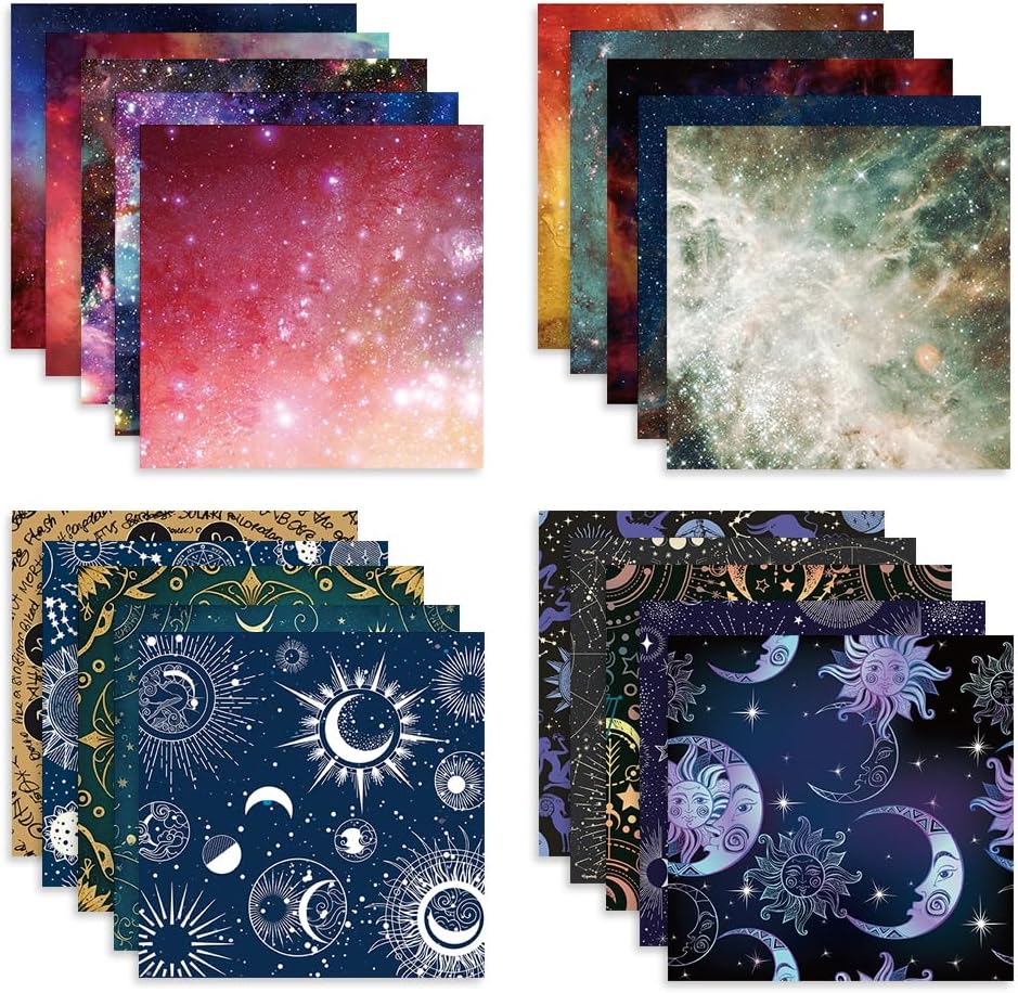 Origami Paper Kit 100 Sheets 70GSM 6 Inch Square Double Sided Color 100 Vivid Solid Colors for Hand Crafts Origami Paper Arts Creativity. Galactic System