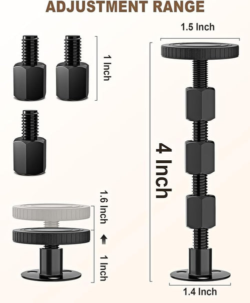 4PCS Adjustable Threaded Bed Frame Anti-Shake Tool, Upgraded Headboard stoppers - Image 2