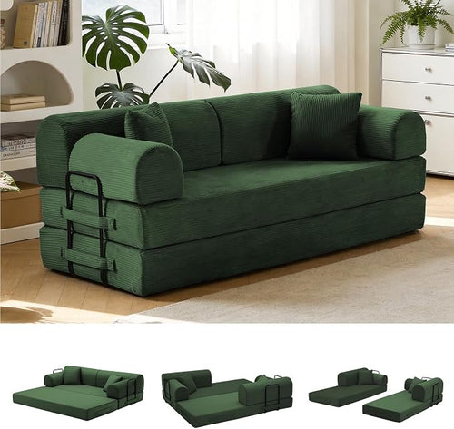 79'' Convertible Sofa Bed, 6 in 1 Folding Floor Futon Couch Sleeper by QQR