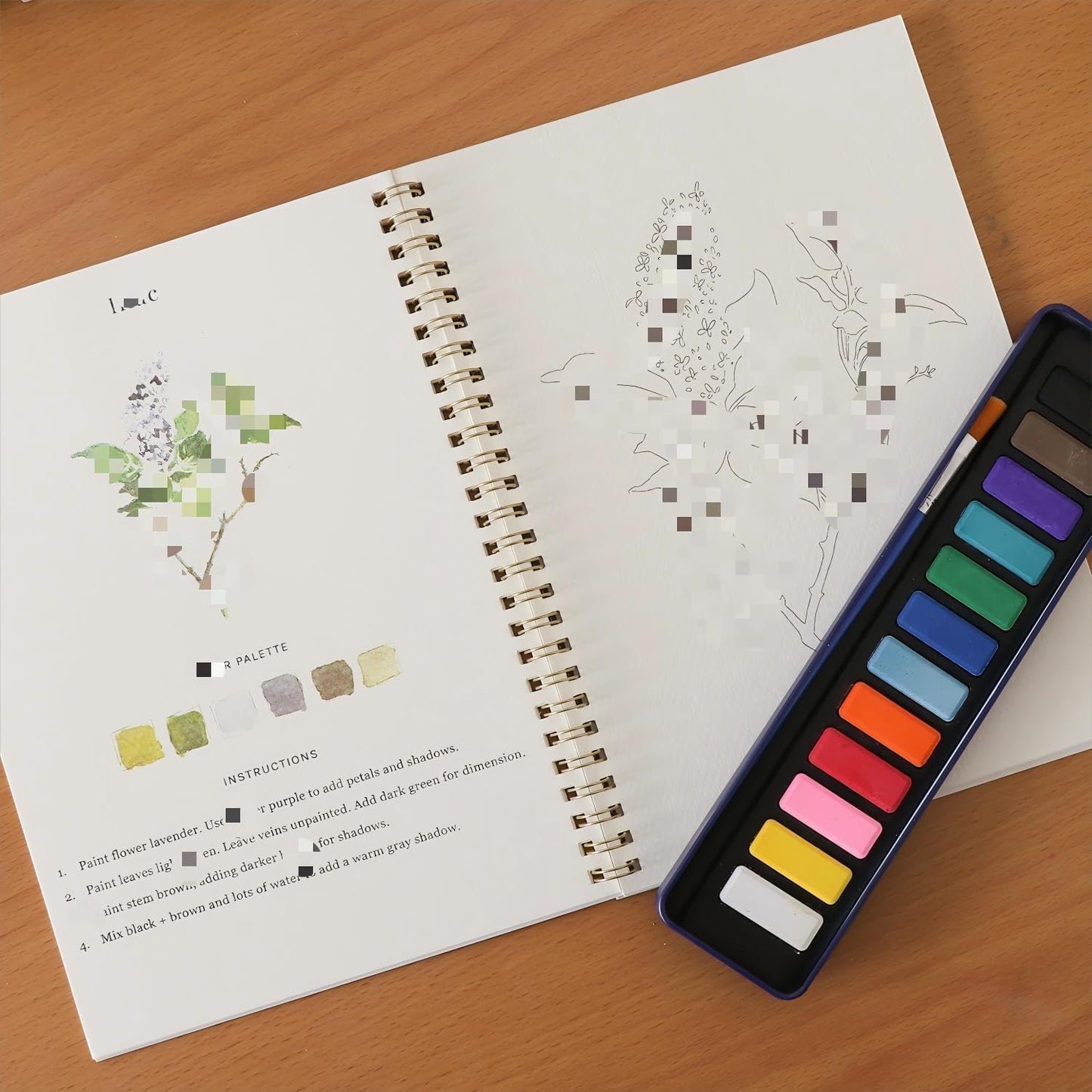 Beginner Watercolor Painting Kit Watercolor Workbook Coloring Book 12 Colors Paint Set with Brush,Easy Nature Scenes Beginner Friendly Watercolor Paint Set Gift for Adults Teens. (Halloween)