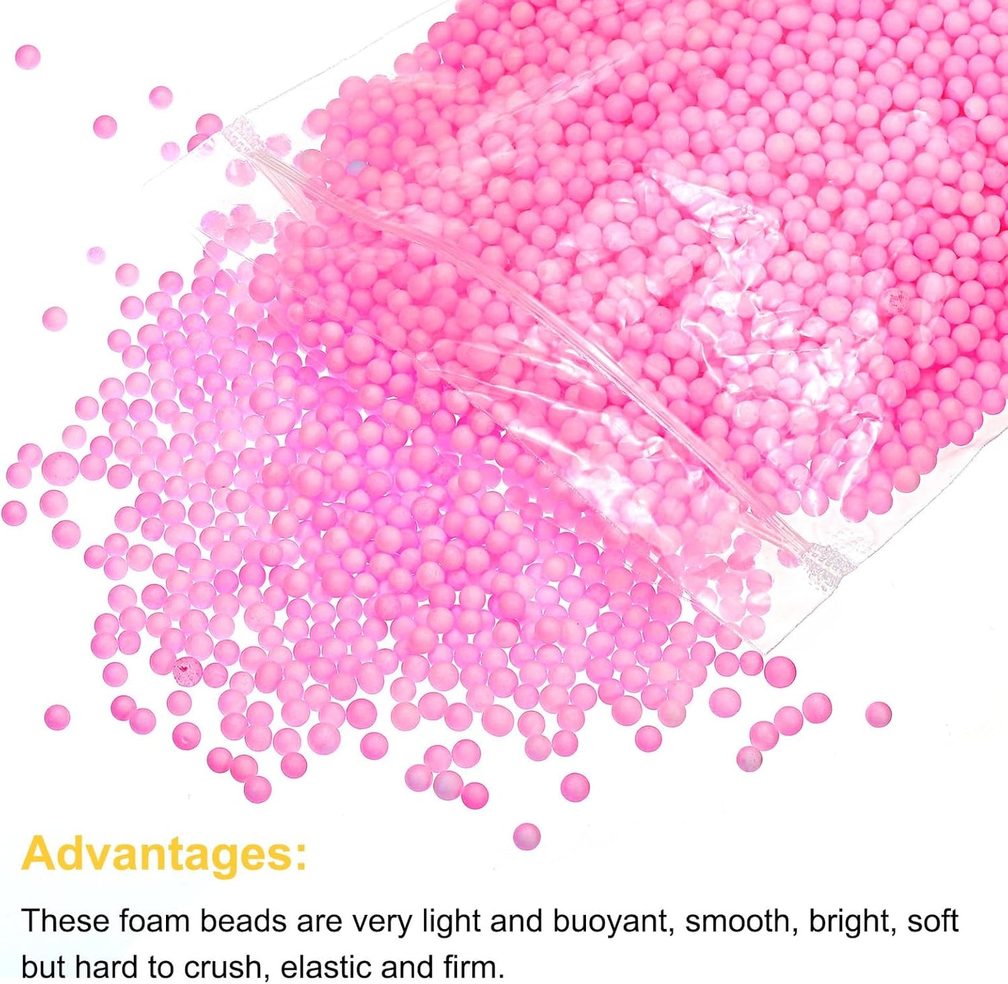 MECCANIXITY Foam Beads Foam Balls 4-6mm for Wedding and Party Decorations, Tiny Packing Balls, Arts DIY Crafts Supplies (Pink,1 Pack Approx 5000pcs)