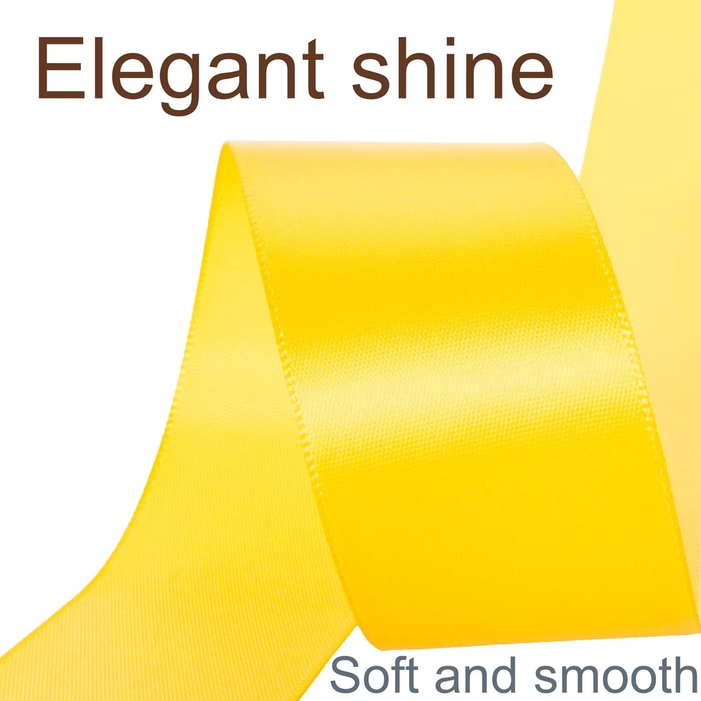 1-1/2 Inch Yellow Ribbon, 50 Yards Craft Polyester Satin Ribbon Perfect for Gift Wrapping, Handmade Roses, Wedding Party Decorations and DIY Crafts