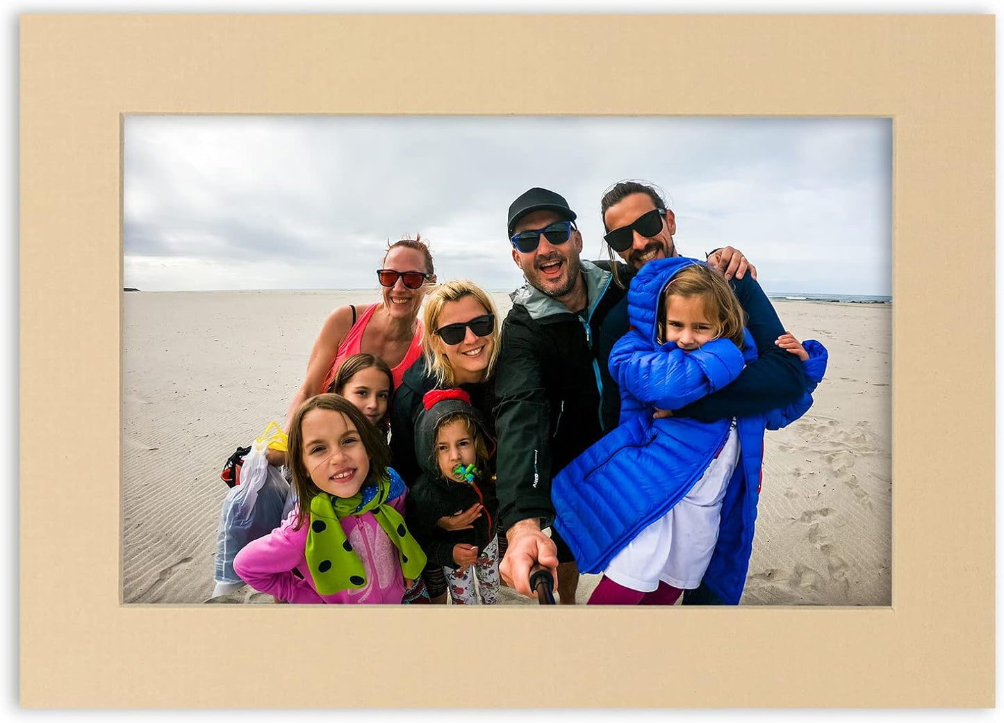 Poster Palooza 8.5x11 Mat Bevel Cut for 7x9 Photos - Acid Free Beige Precut Matboard - For Pictures, Photos, Framing - 4-ply Thickness