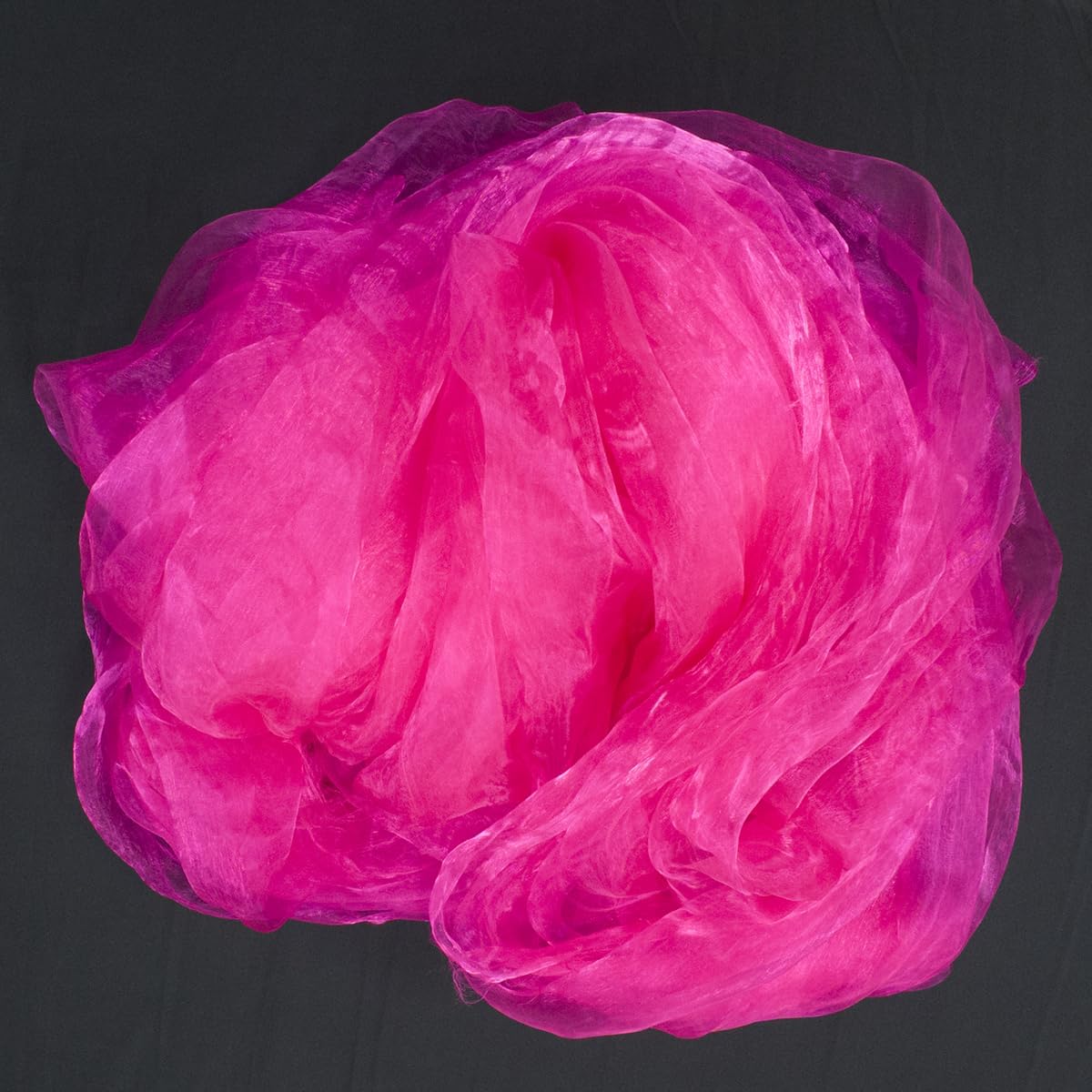 Two-Tone Iridescent Holographic Organza Fabric - 5.5 Yards by The Yard | Lightweight Sheer Tulle | for Wedding Dresses, Party Decor, DIY Crafts, Shiny Backdrops(ICY Shimmery Magenta)