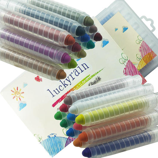 Non-toxic Dustless Chalk for Kids, Colored Chalk With Holder The Best Art Tool for Blackboard Kids Children Drawing Writing,24PCS