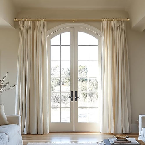 2 Pack Warm Gold Curtain Rods for Windows 28 to 48 Inch 1" Diameter Short Small - Image 2