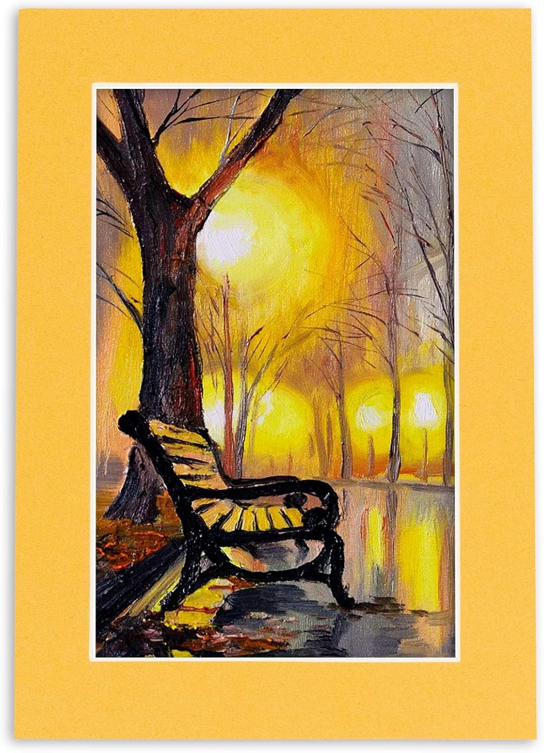 11x14 Mat Bevel Cut for 8.5x11 Photos - Acid Free Topaz Orange Precut Matboard With Backing Board and Crystal Clear, Self Seal Photo Mat Bag - For Pictures, Photos, Framing - 4-ply Thickness
