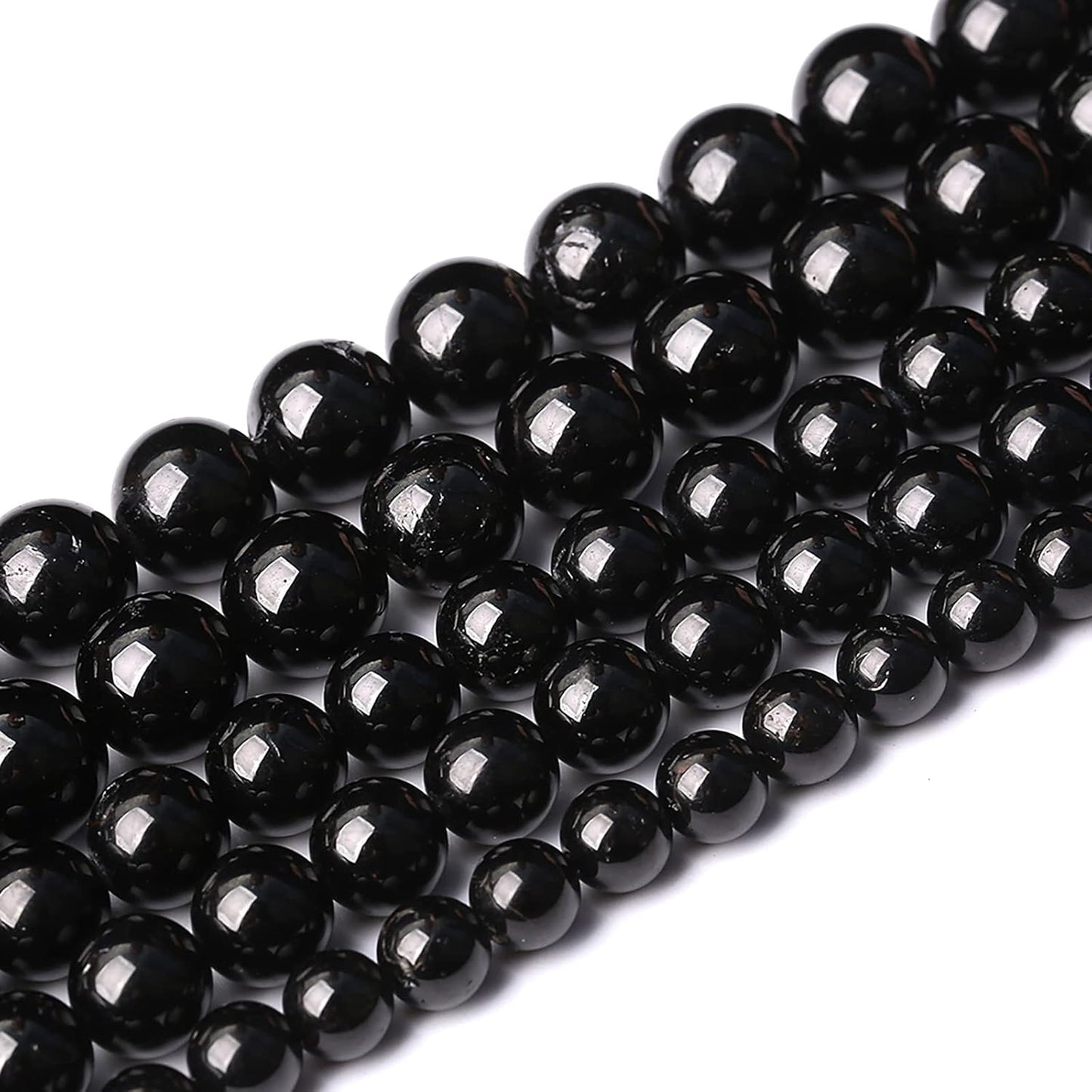 46pcs 8mm AAAA Natural Black Tourmaline Gemstone Beads Round Loose Beads for Jewelry Making DIY Bracelet Necklace