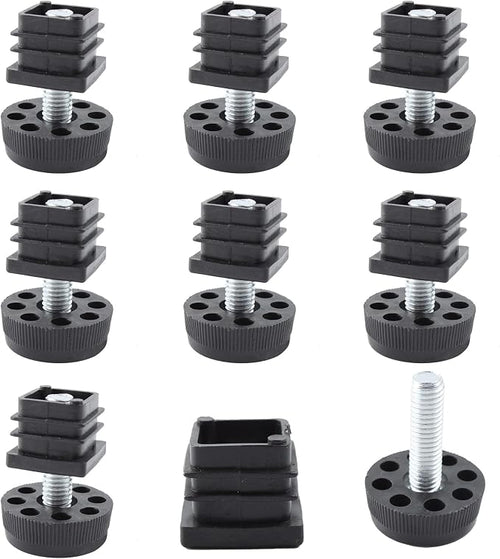 8Pcs Adjustable Leveling Feet, Square Insert Kit, Furniture Glide Leveler by Unknown