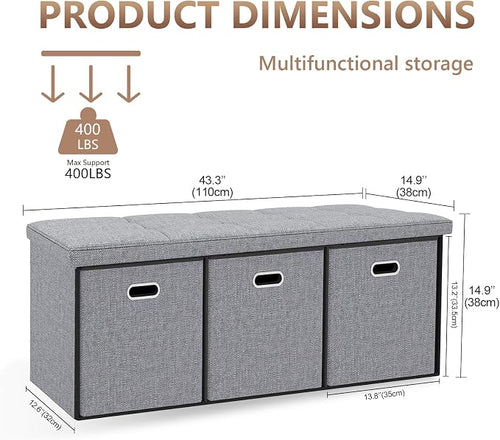 43''W Storage Ottoman Bench - Image 2