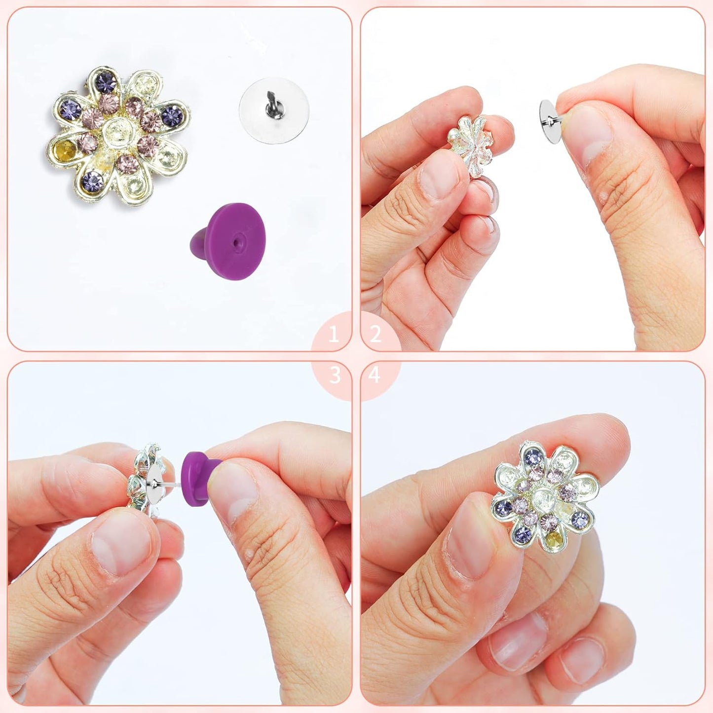 400pcs PVC Rubber Pin Backs Heliltd Butterfly Clutch Pins Tie Tacks Blank Pins for Uniform Badges Backing Holder Clasp Lapel Pin Enamel Pins(200 Sets)