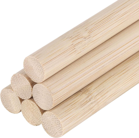 DMiotech 50 Pack 1/2" x 18" Wooden Dowel Rods Unfinished Natural Sticks Wood Craft Sticks for Home Decor Projects and Making DIY Craft,Wood Color