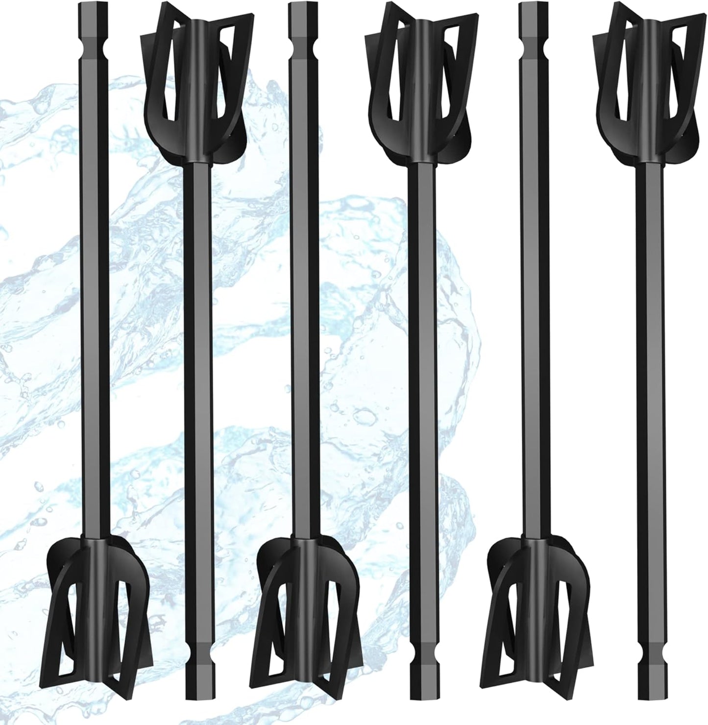 Resin Mixer Epoxy Mixer Paddles Plastic - 6 Reusable Multipurpose Bidirectional Paint Stirrer for Drill Epoxy & Paint Mixer Drill Attachment - Paint Stirrers Epoxy Stirrer - Paint Mixer for Drill