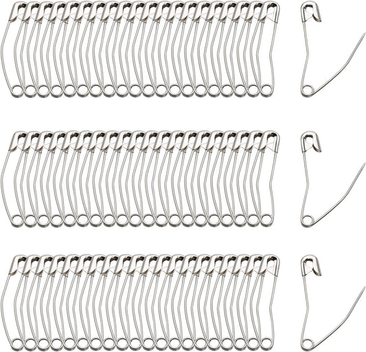 120Pcs Curved Safety Pins Size 2, 1.5" / 38mm Quilting Basting Pins, Bent Safety Pins for Quilting and Knitting (Sliver)
