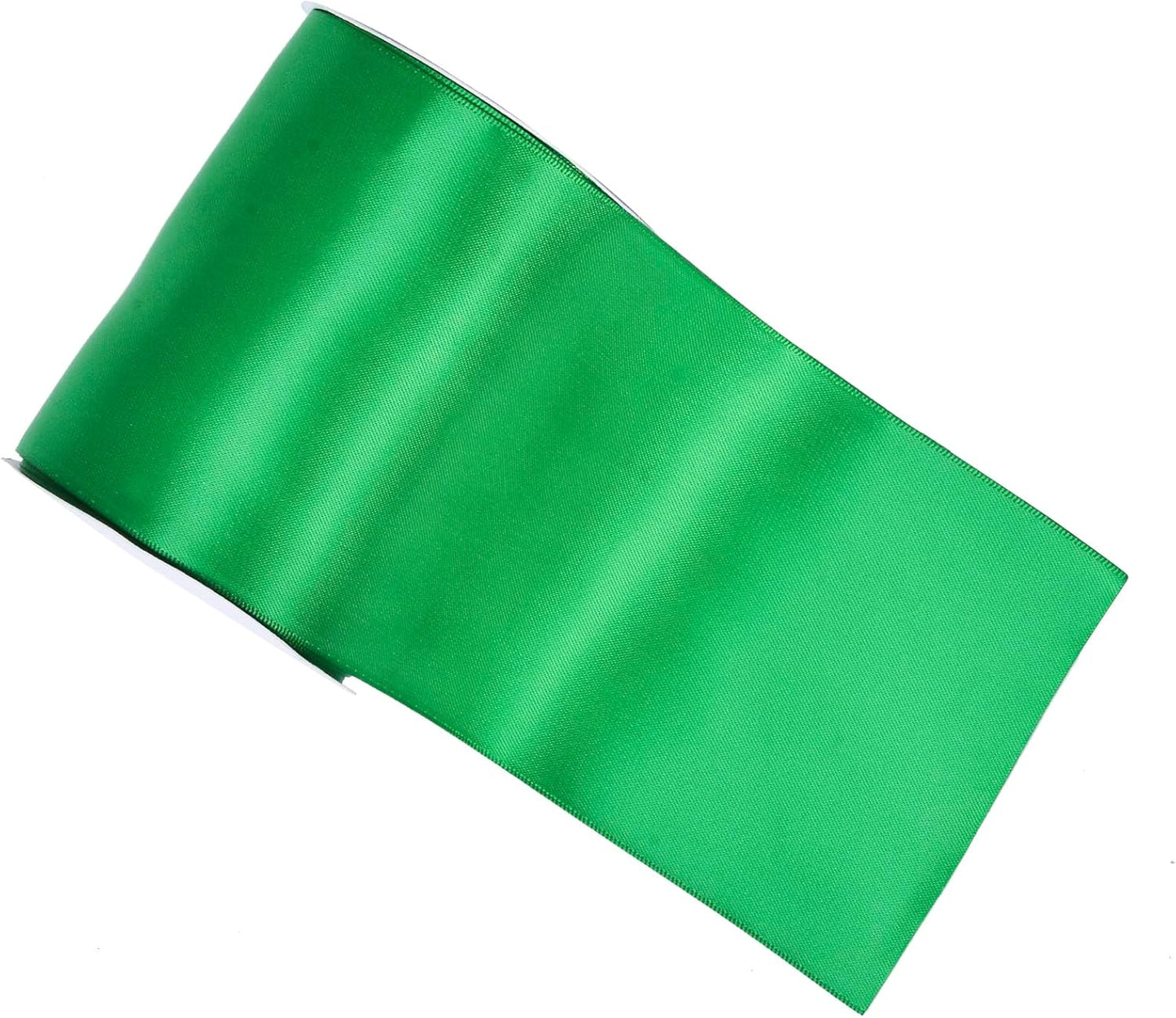 YAMA Green Double Faced Satin Ribbon, 4 Inch 5 Yards, Great for Crafts Bows Flower Bouquet Wedding Home Decor Gift Wrapping