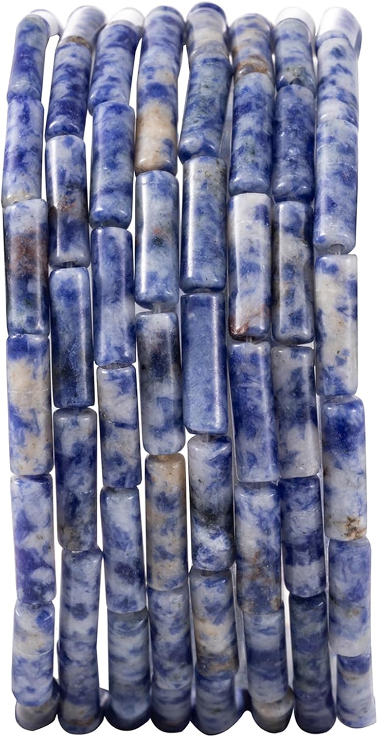 Natural Blue Sodalite Cylinder Tube Beads 4x13mm 38cm/str Loose Semi Gemstone Stone Beads for Making Bracelets Necklace Earrings