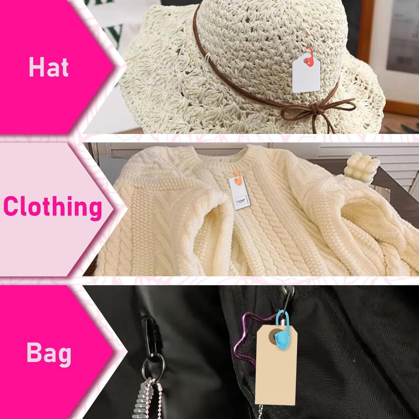 150 PCS Plastic Knitting Stitch Markers for Crocheting, Crochet Stitch Marker for Yarn Crafts Knitting Weaving Locking Plastic Safety Pins Crochet Supplies Accessories, Black