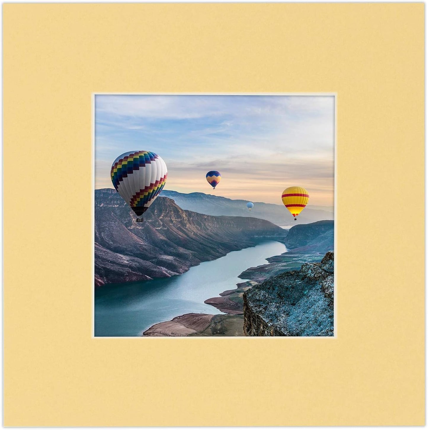 8.5x11 Mat Bevel Cut for 7x9 Photos - Acid Free Marzipan Beige Precut Matboard With Backing Board and Crystal Clear, Self Seal Photo Mat Bag - For Pictures, Photos, Framing - 4-ply Thickness