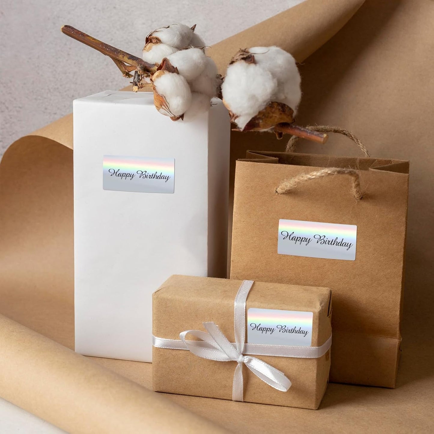 1.25" x 2.25" Holographic Thermal Label Stickers,Printable Rainbow Glitter Thermal Printer Sticker Labels for Gift Wrapping, Self-Adhesive Name Price Tag DIY Custom Logo Design (500 pcs)