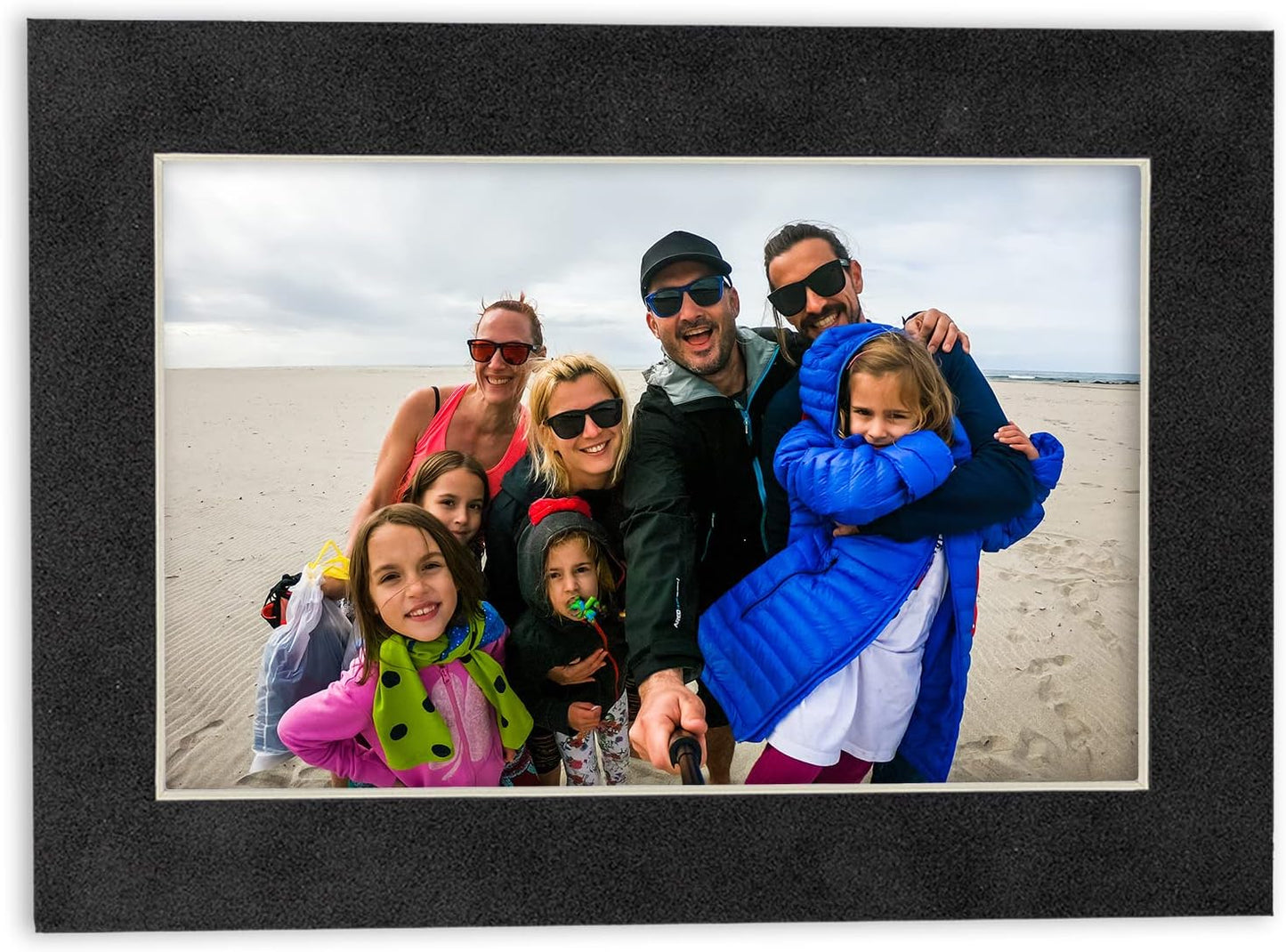 Pack of 25 Acid Free 11x14 Mats Bevel Cut for 8.5x11 Photos - Dark Grey Suede Precut Matboards For Pictures, Photos, Framing - 4-ply Thickness