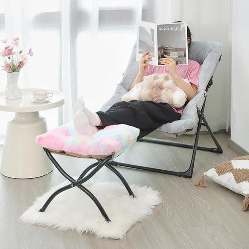 15" Folding Ottoman, Foldable Footrest Stool, Portable Small Foot Stool - Image 2
