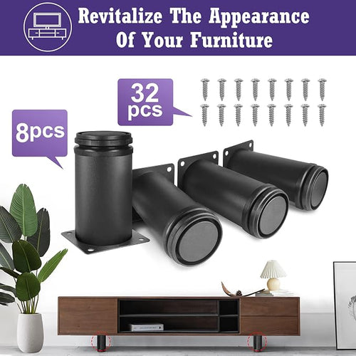 4 Inch Metal Furniture Legs Stainless Steel Adjustable Legs Black Metal Legs - Image 2