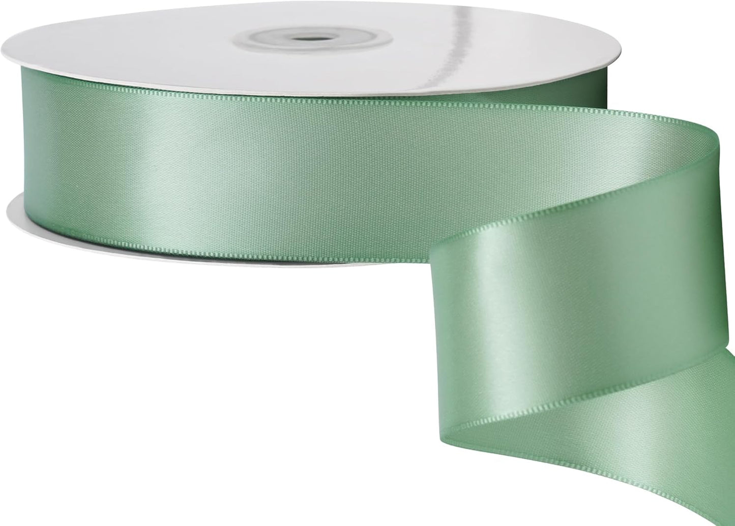LIUYAXI Sage Green Stain Ribbon, 1-1/2" X Continuous 50 Yards, Double Faced Fabric Ribbon Perfect for Gift Wrapping Wedding Birthday Party Chair Sash Christmas Hair Floral Craft Sewing