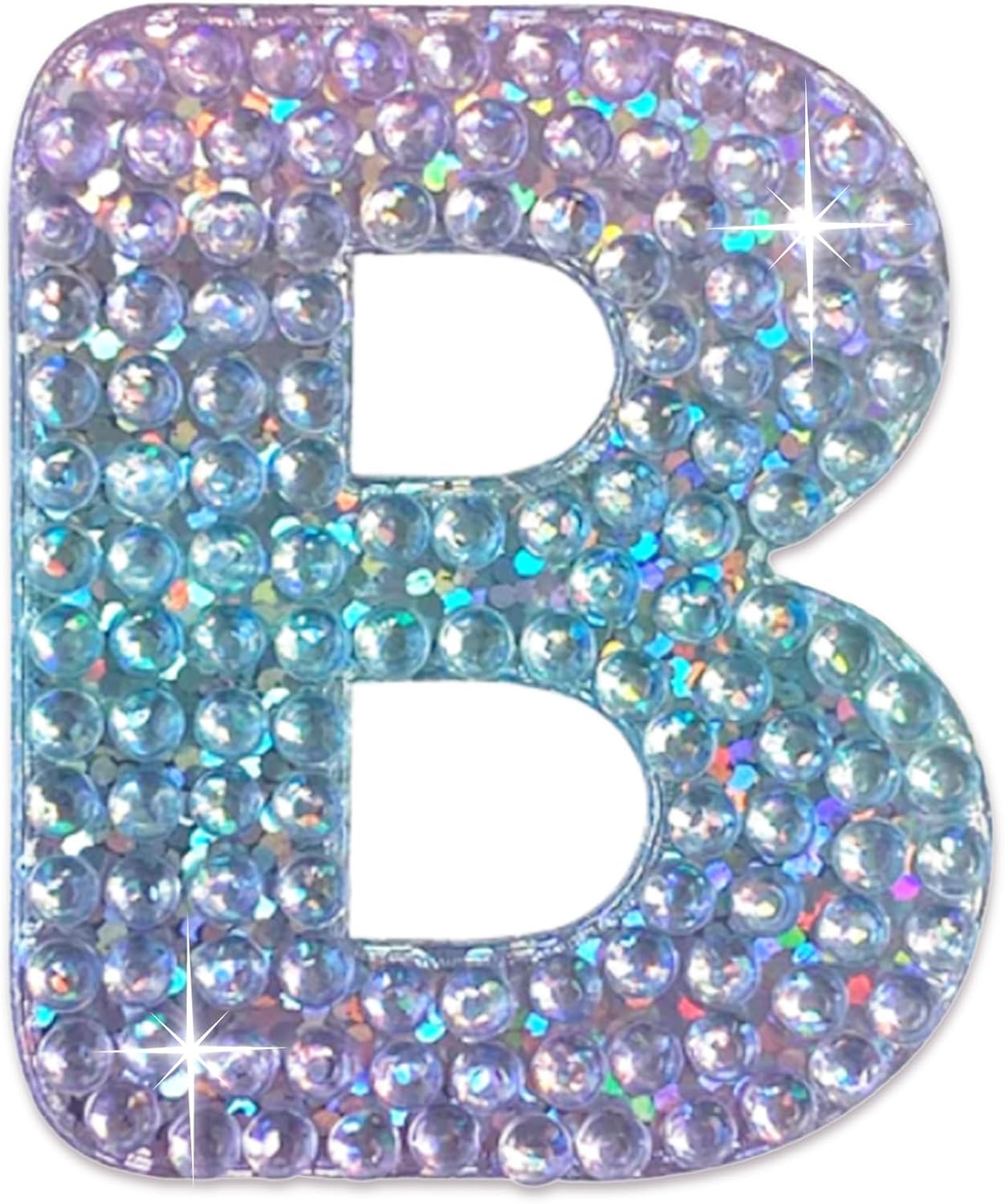 StickerBeans® Rhinestone Alphabet Letter Sticker B - Unique Sparkly Design 2” x 2” Cut-to-Shape Adhesive - Personalization, Collecting, Gifting, Scrapbooking, Decorating Laptops, Phone Cases, All Ages