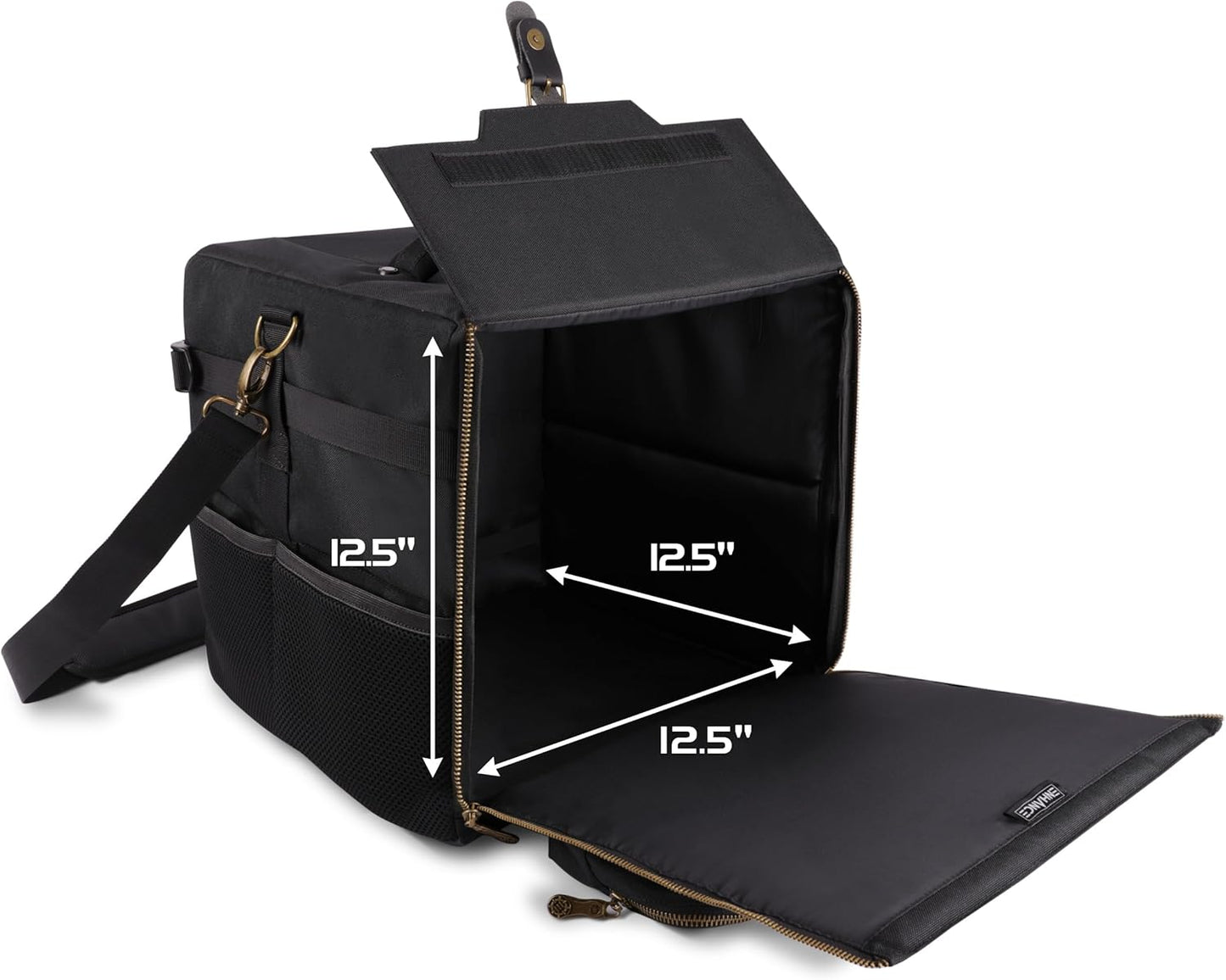 ENHANCE Board Game Shoulder Bag - Reinforced Board Game Storage with Padded Shoulder Strap and Accessories Pockets for Dice, Cards, More - Carrier Protects Tabletop Adventures