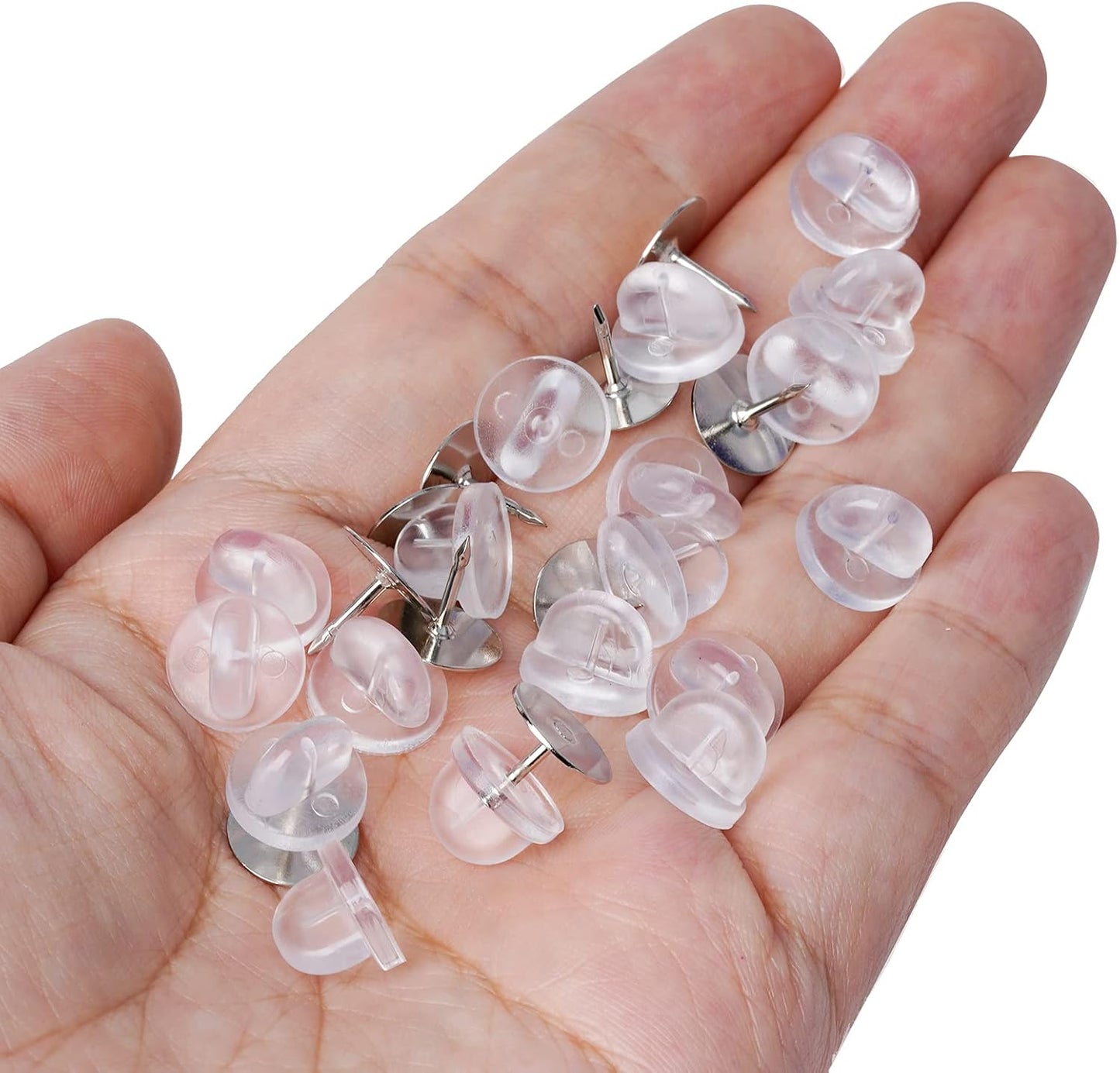 400pcs PVC Rubber Pin Backs Heliltd Butterfly Clutch Pins Tie Tacks Blank Pins for Uniform Badges Backing Holder Clasp Lapel Pin Enamel Pins(200 Sets, Clear)