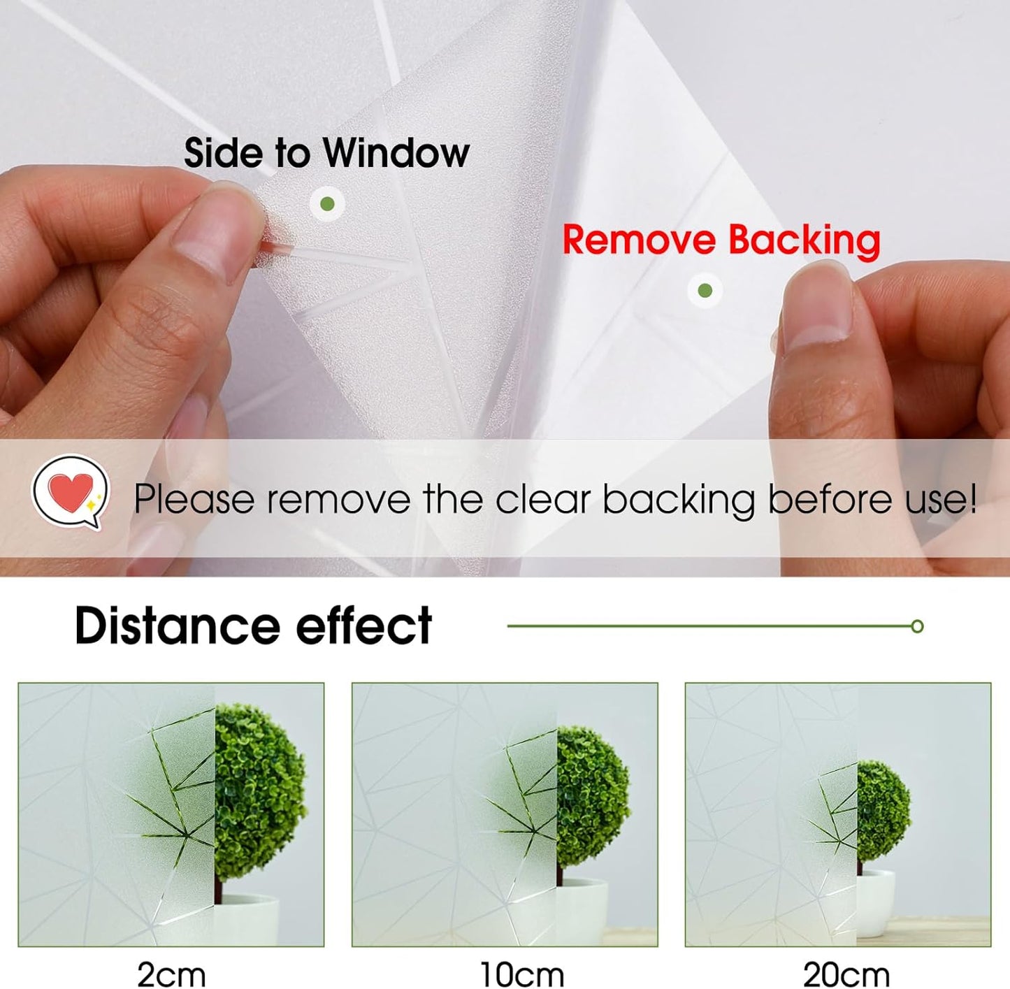 Coavas Window Privacy Film, Frosted Glass Static Cling, Decorative for Bathroom Door Covering, UV Blocking Window Cling, Non-Adhesive Vinyl Sticker, Day and Night Windows Tint for Home, 29.5x118.1 in