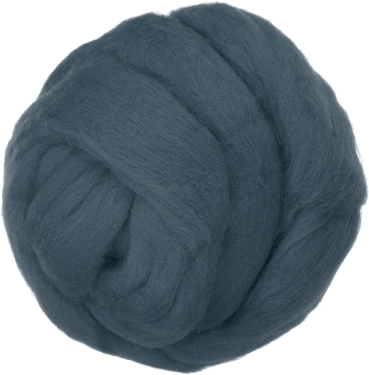 PATIKIL Wool Roving Yarn, 150G/5.3OZ Soft Felting Wool Pure Chunky Roving Yarn Bulk for Needle Felting Knitting Blanket Spinning Weaving DIY Craft, Gray Blue