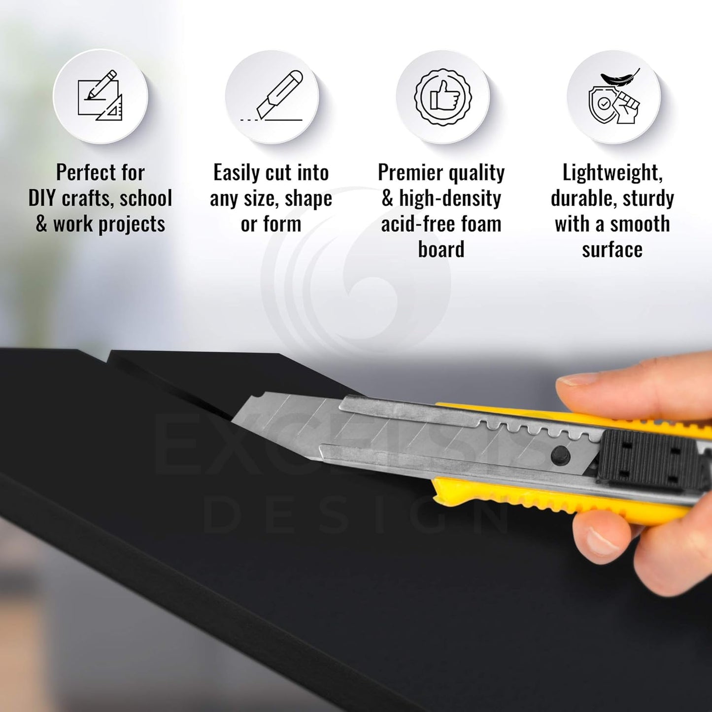 Black Foam Board 20 x 24 x 1/8" (3mm) Inch, 15 Pack Acid-Free Foam Core Poster Board Sheets for Art, Crafts, Presentation, Vision Board, Signboard, and Party Decorations