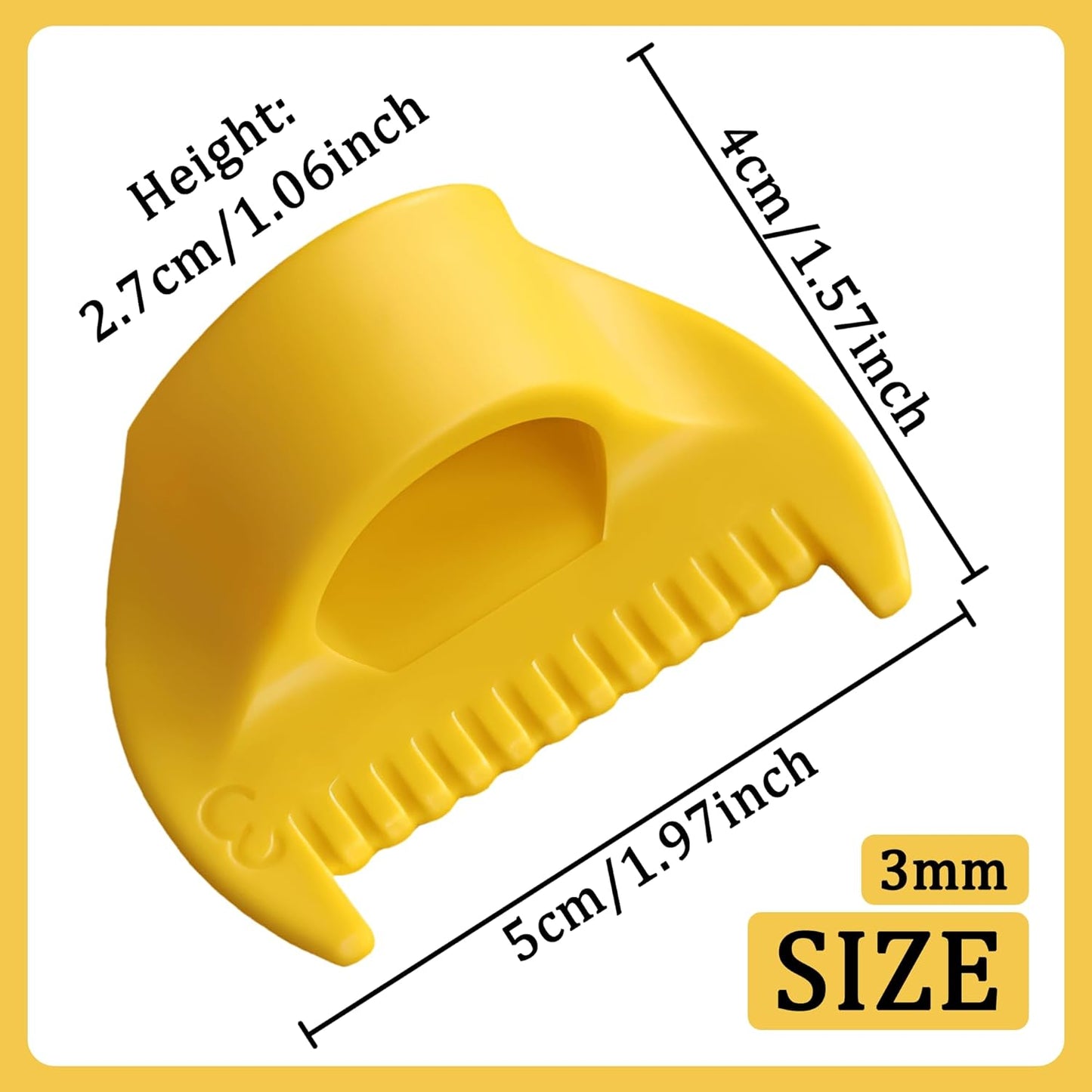 1 PCS 3mm Edge Lock Seam Guide, Mini Sewing Finger Ruler for Hand Sewing, DIY Sewing Kit Tool, Sewing Needle Gauge Measuring Guide, Yellow