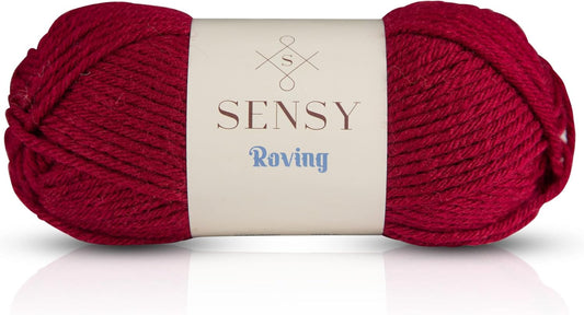 Sensy Roving Yarn, 3.5 oz, 132 Yards, Gauge 5 Bulky (Burgundy)