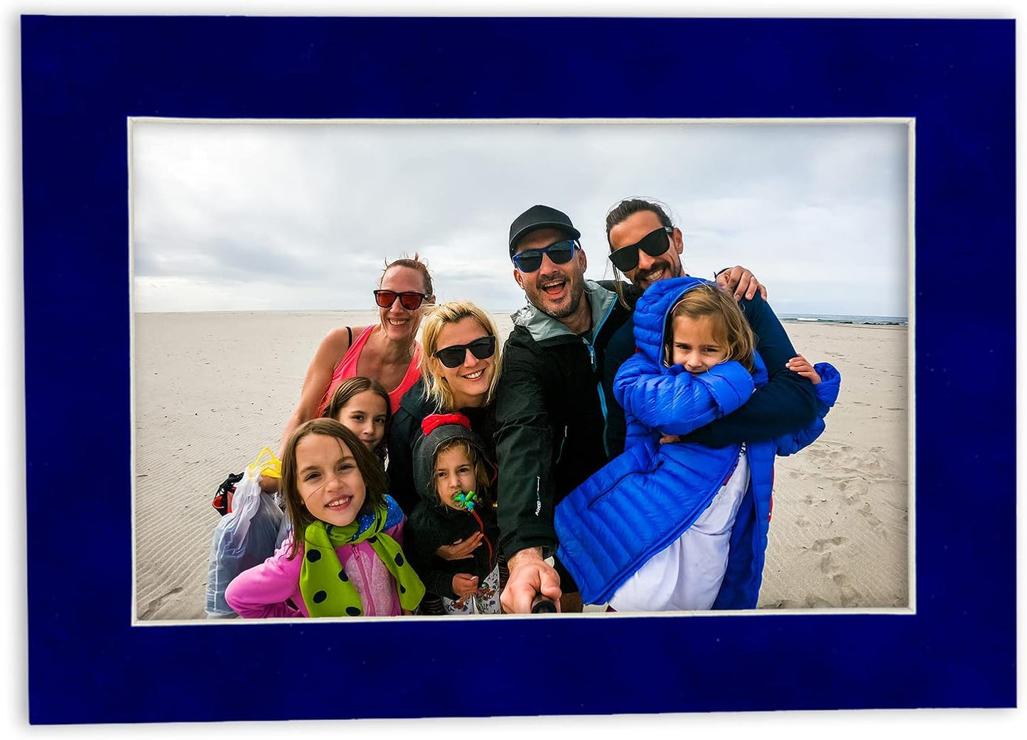 Pack of TEN 8x10 Mats Bevel Cut for 5x8 Photos - Acid Free Royal Blue Suede Precut Matboards For Pictures, Photos, Framing - 4-ply Thickness