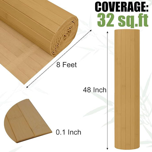2 Pack Bamboo Wall Panel for Interior Wall Decor, Renewable Pole Wrap - Image 2