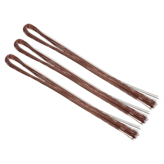 PATIKIL 32 Inch 22 Gauge Floral Stem Wire, 5 Pack/200 Pieces Bouquet Stem Paper Wrapped for DIY Crafts Flower Arrangements, Coffee