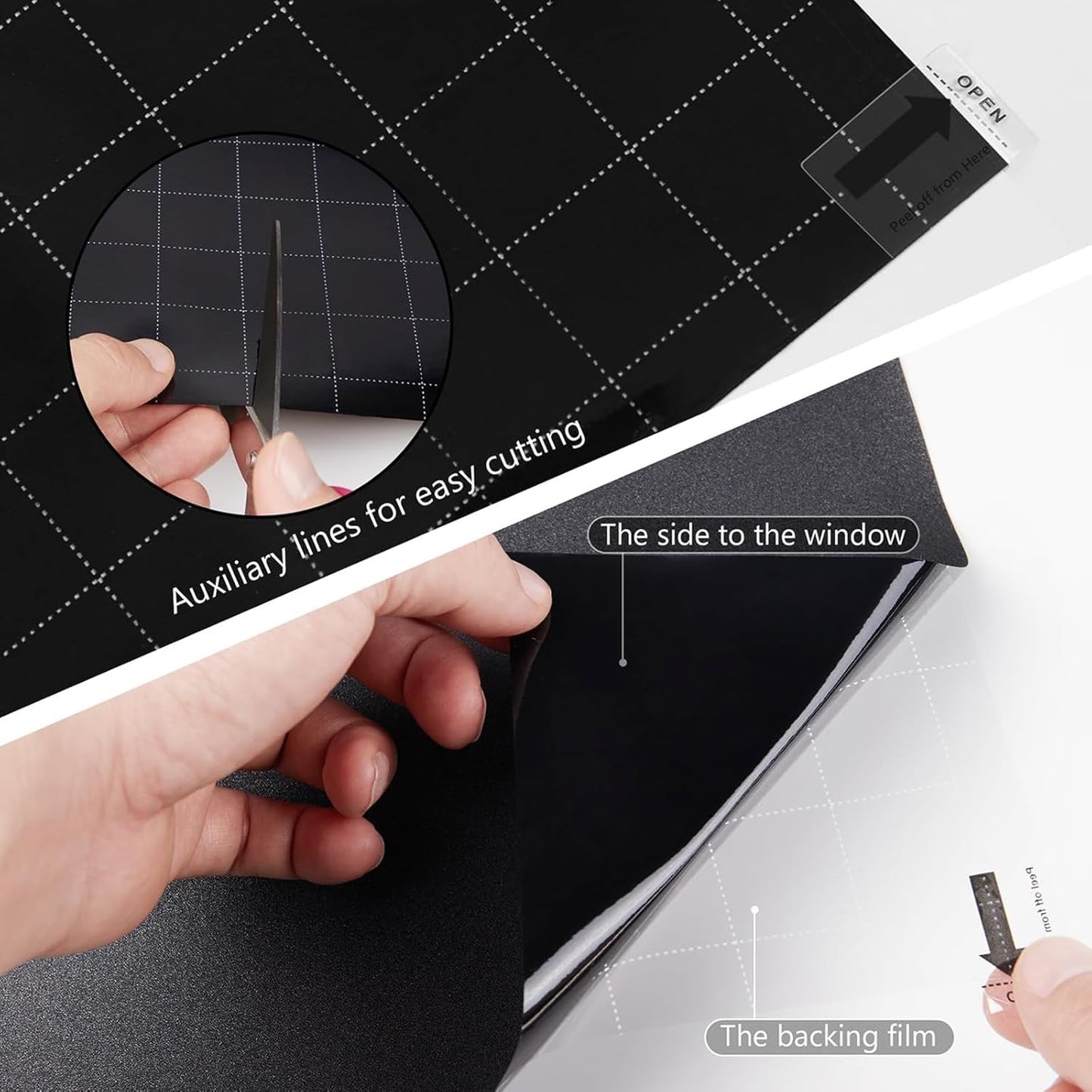 Kromapolis Blackout Window Privacy Film Total Light Blocking Room Darkening Window Covering, Removable Static Cling Frosted Glass Tint, Non-Adhesive, Black 45.2'' x 78.7''