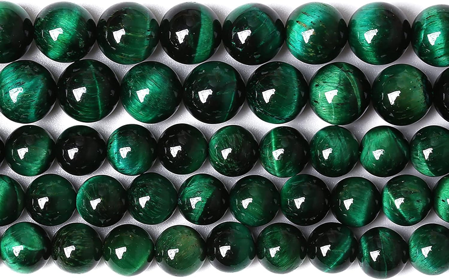 61PCS 6mm Top AAA Green Tiger Eye Beads Natural Stone Round Loose Beads for Jewelry Making DIY Bracelet,Necklace, Earrings 15" Inch