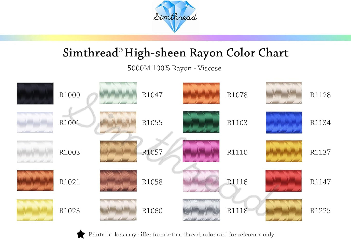 Simthread Rayon Embroidery Thread 5500 Yards, 40wt 100% Rayon Viscose for Commercial and Domestic Machines - Cream White 1003