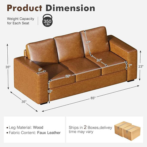 ABCASA Oversized 85" Sofa Couches - Image 2