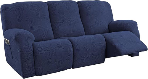 5-Piece Recliner Sofa Covers, Stretch Geometric Strokes Jacquard Recliner Sofa by Unknown
