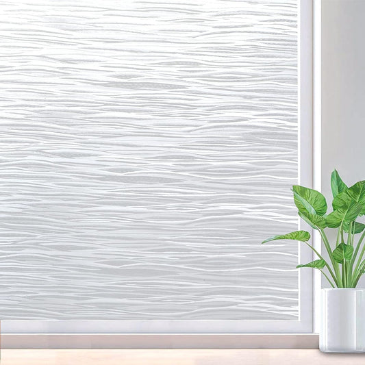 rabbitgoo Window Privacy Film Frosted Glass Film Removable Vinyl Door Coverings UV Blocking Decorative Static Cling Non-Adhesive Window Clings Sticker for Home Decor, 23.6 x 78.7 Inches