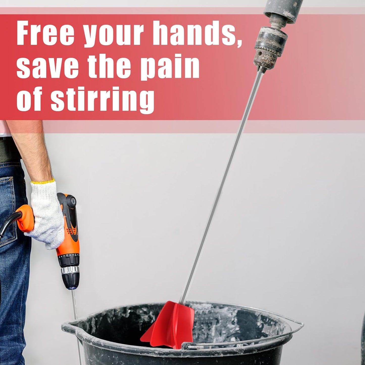 Loosh 4 Pcs 11 Inch Paint Stirrer for Drill, Paint Mixer Attachment, Helix Epoxy Mixer for Concrete Resin Silicone Stirrer Paddle Works with Most Drills