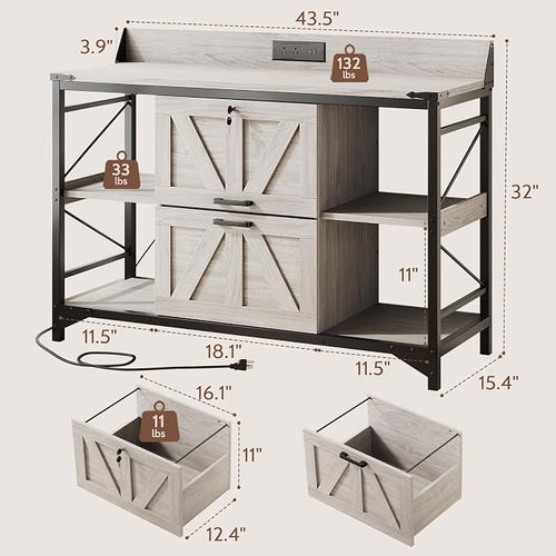 44" File Cabinet, Lateral Filing Cabinet - Image 2