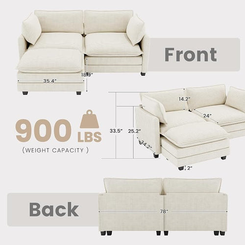 78'' Modular Sectional Cloud Couch - Image 2