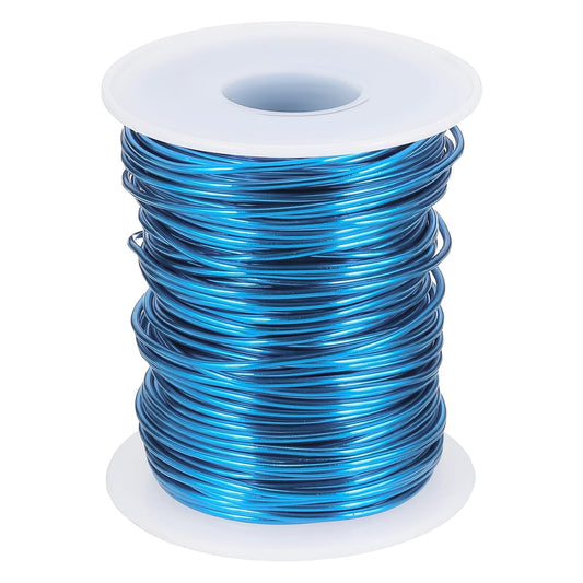 uxcell 16 Gauge / 1.5mm Anodized Aluminum Wire for Jewelry Craft Making, 102 Feet Bendable Flexible Wire for DIY Home Decor Gardening Sculpture, Blue