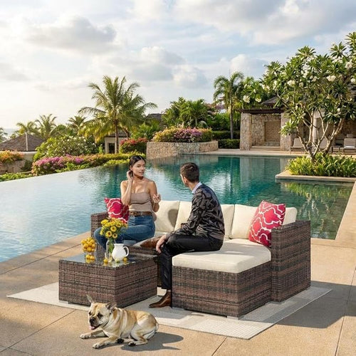 5-Piece Outdoor Sectional Sofa Set, Outdoor Patio Set Sectional Sofa, - Image 2
